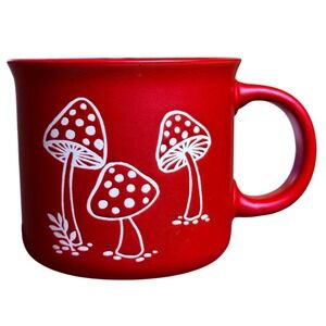 Seeds & Sunshine Red Ceramic Toadstool Mushroom Mug Matte
